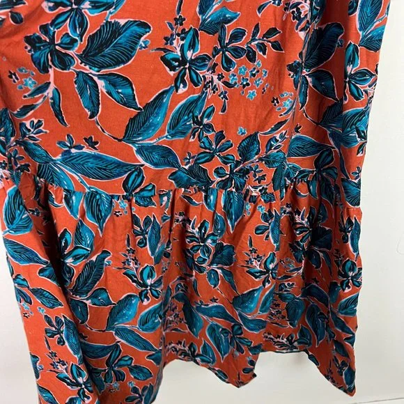 NWT Jason Wu Terracotta Cutout Floral Midi Dress Linen Blend Size XS NEW - Picture 15 of 16